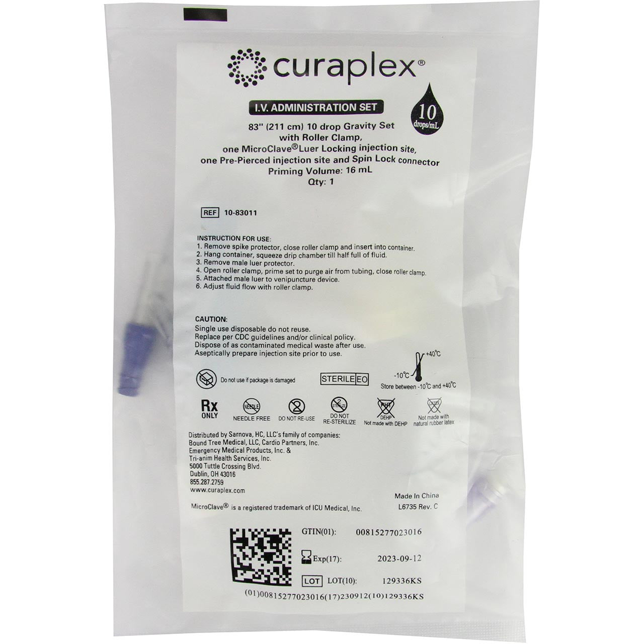 Curaplex®-10 DPM Needleless IV Administration Set-MedTech-2