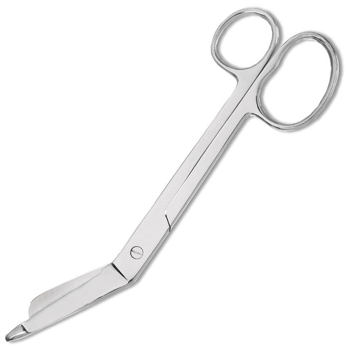 Prestige Medical-7.25" Bandage Scissor with One Large Ring Serrated Blades-MedTech-1