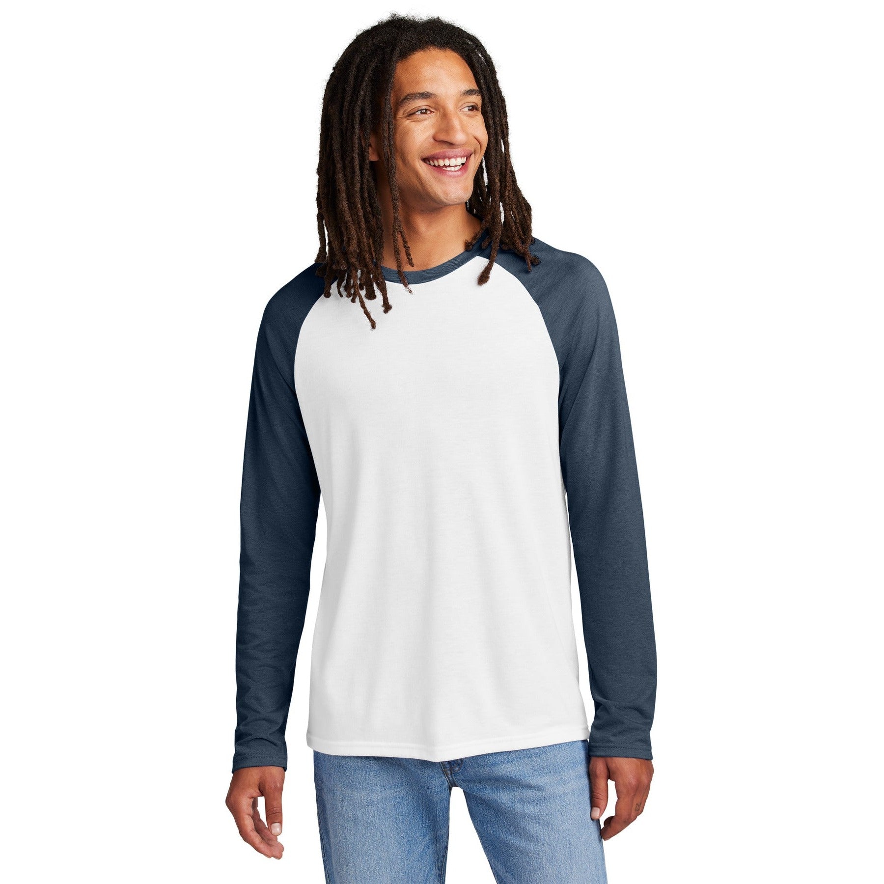 AllMade-Allmade® Unisex Tri-Blend Long Sleeve Colorblock Raglan AL6009-MedTech-5