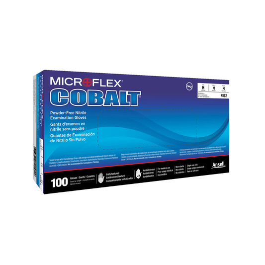 Ansell Healthcare Products-Ansell MICROFLEX® Cobalt® N19 Blue Nitrile Exam Gloves, BX/100-MedTech-1