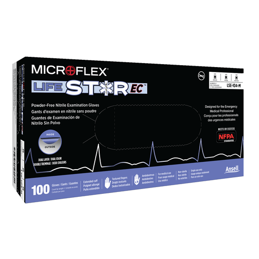 Ansell Healthcare Products-Ansell MICROFLEX® LIFESTAR EC™ LSE-104 Nitrile EMS Gloves-MedTech-1
