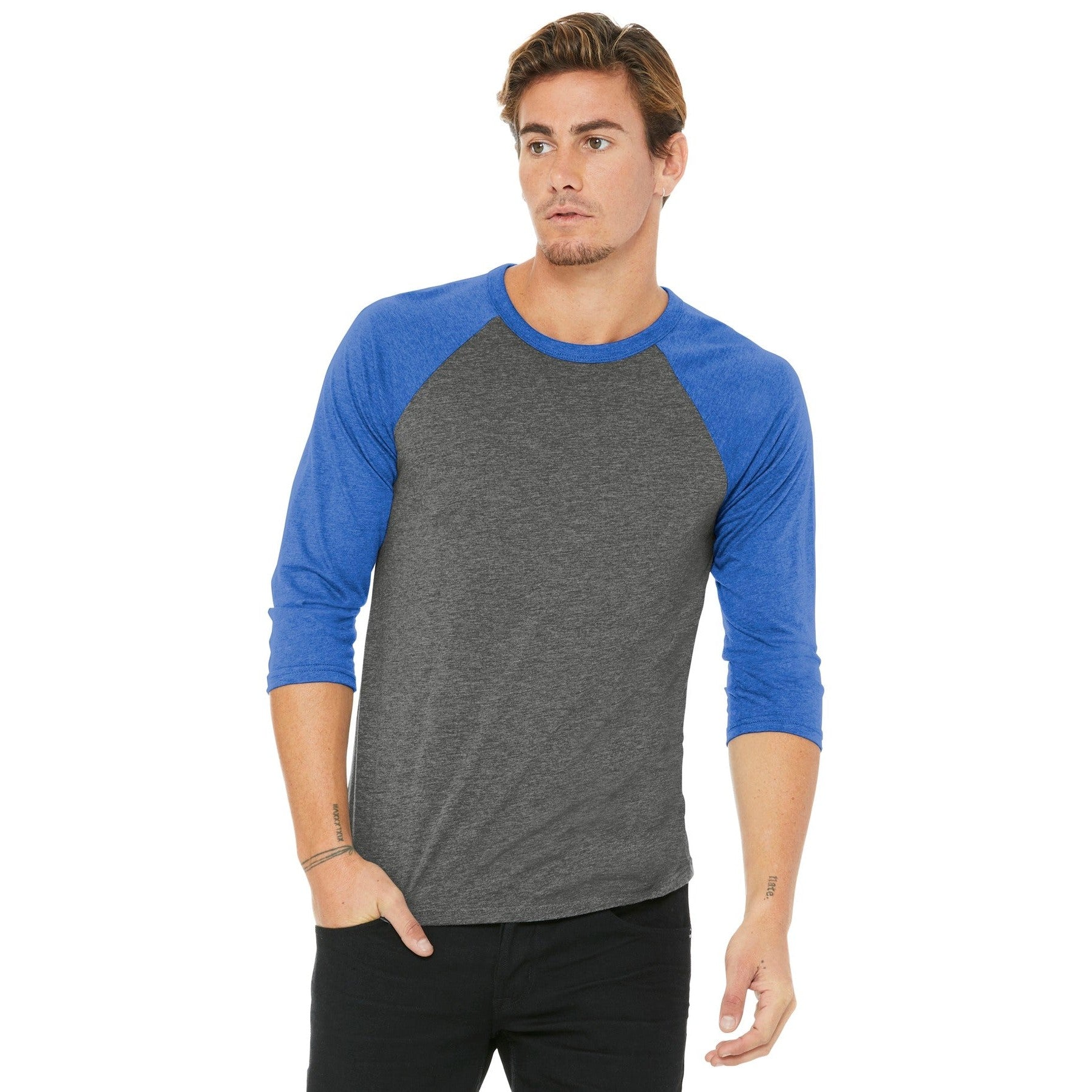 Bella + Canvas-BELLA+CANVAS ® Unisex 3/4-Sleeve Baseball Tee. BC3200-MedTech-13