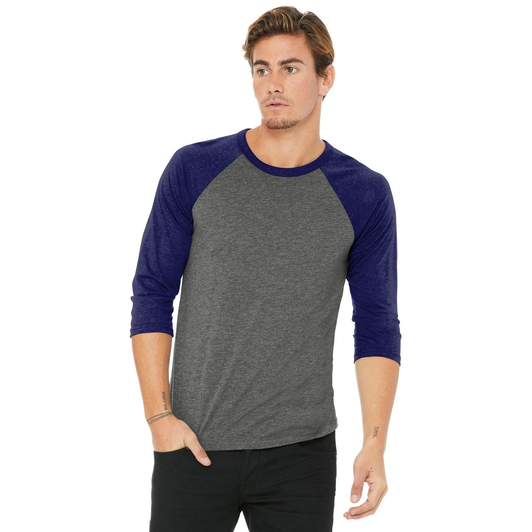 Bella + Canvas-BELLA+CANVAS ® Unisex 3/4-Sleeve Baseball Tee. BC3200-MedTech-11