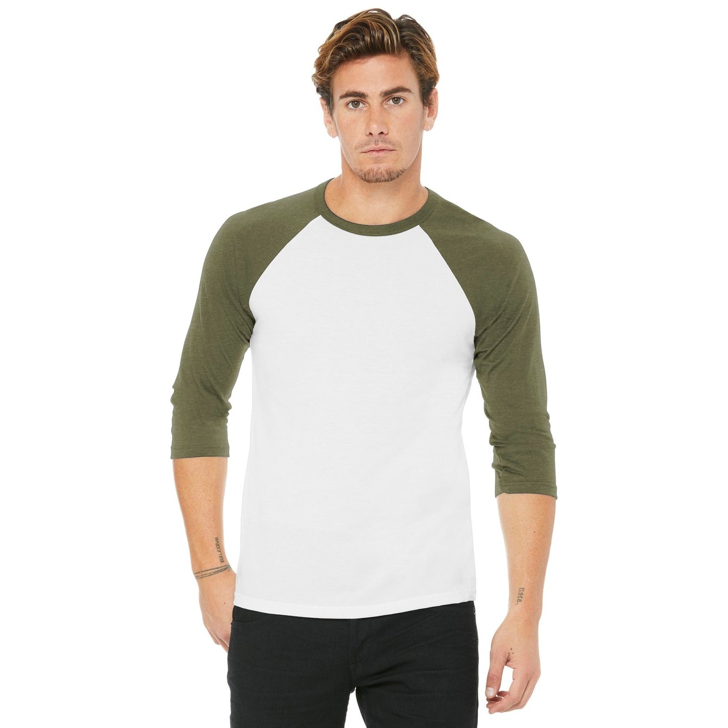 Bella + Canvas-BELLA+CANVAS ® Unisex 3/4-Sleeve Baseball Tee. BC3200-MedTech-18