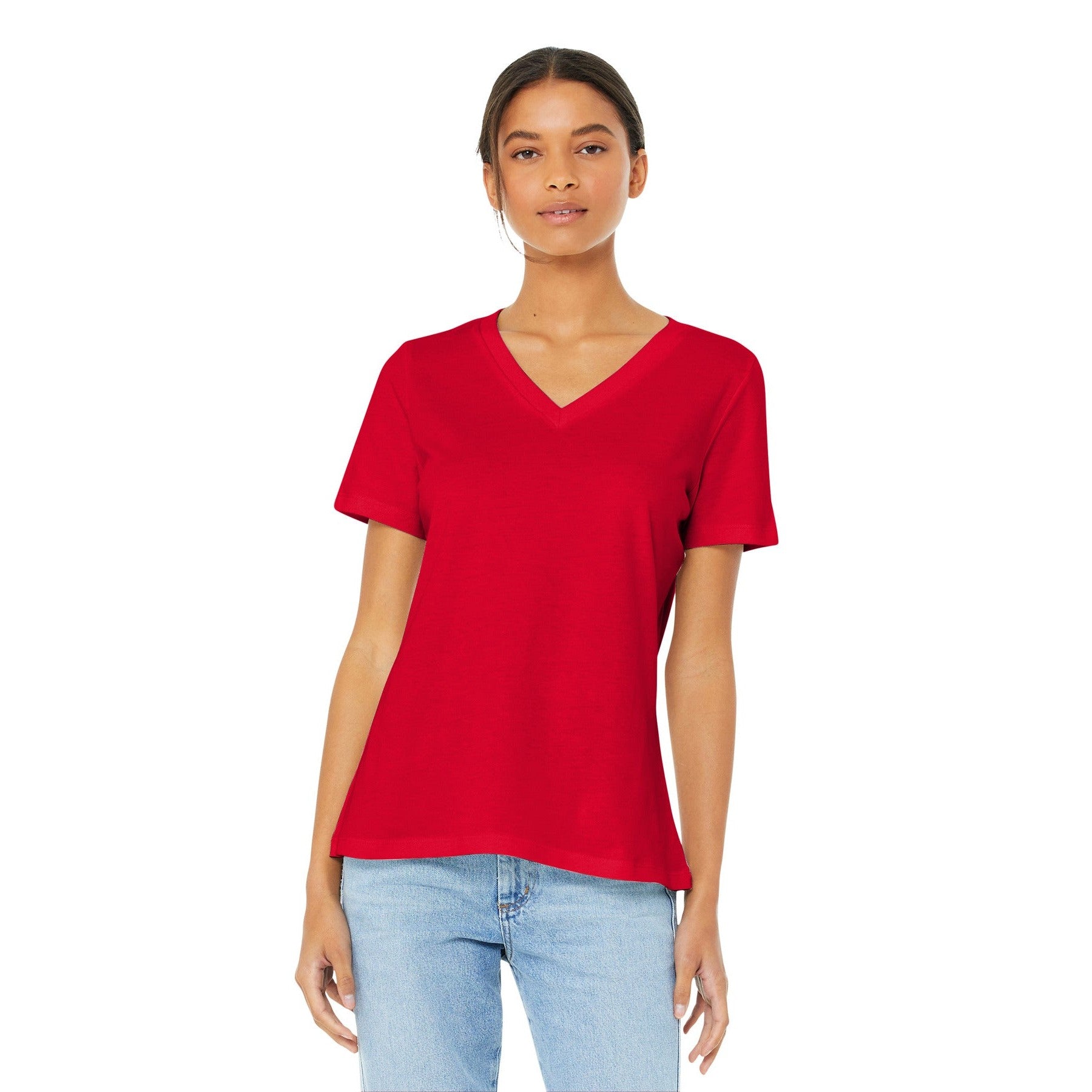Bella + Canvas-BELLA+CANVAS ® Women's Relaxed Jersey Short Sleeve V-Neck Tee. BC6405-MedTech-3