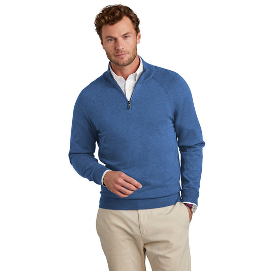 Brooks Brothers-Brooks Brothers® Cotton Stretch 1/4-Zip Sweater BB18402-MedTech-1