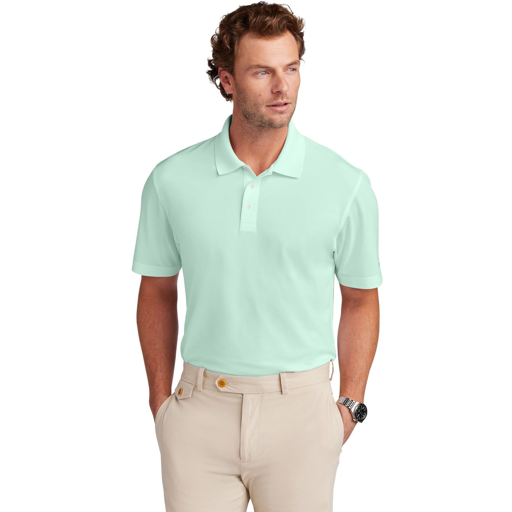 Brooks Brothers-Brooks Brothers® Mesh Pique Performance Polo BB18220-MedTech-5