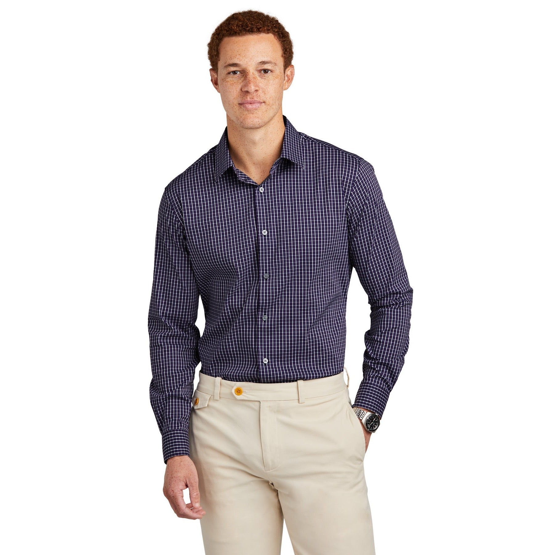 Brooks Brothers-Brooks Brothers® Tech Stretch Patterned Shirt BB18006-MedTech-4