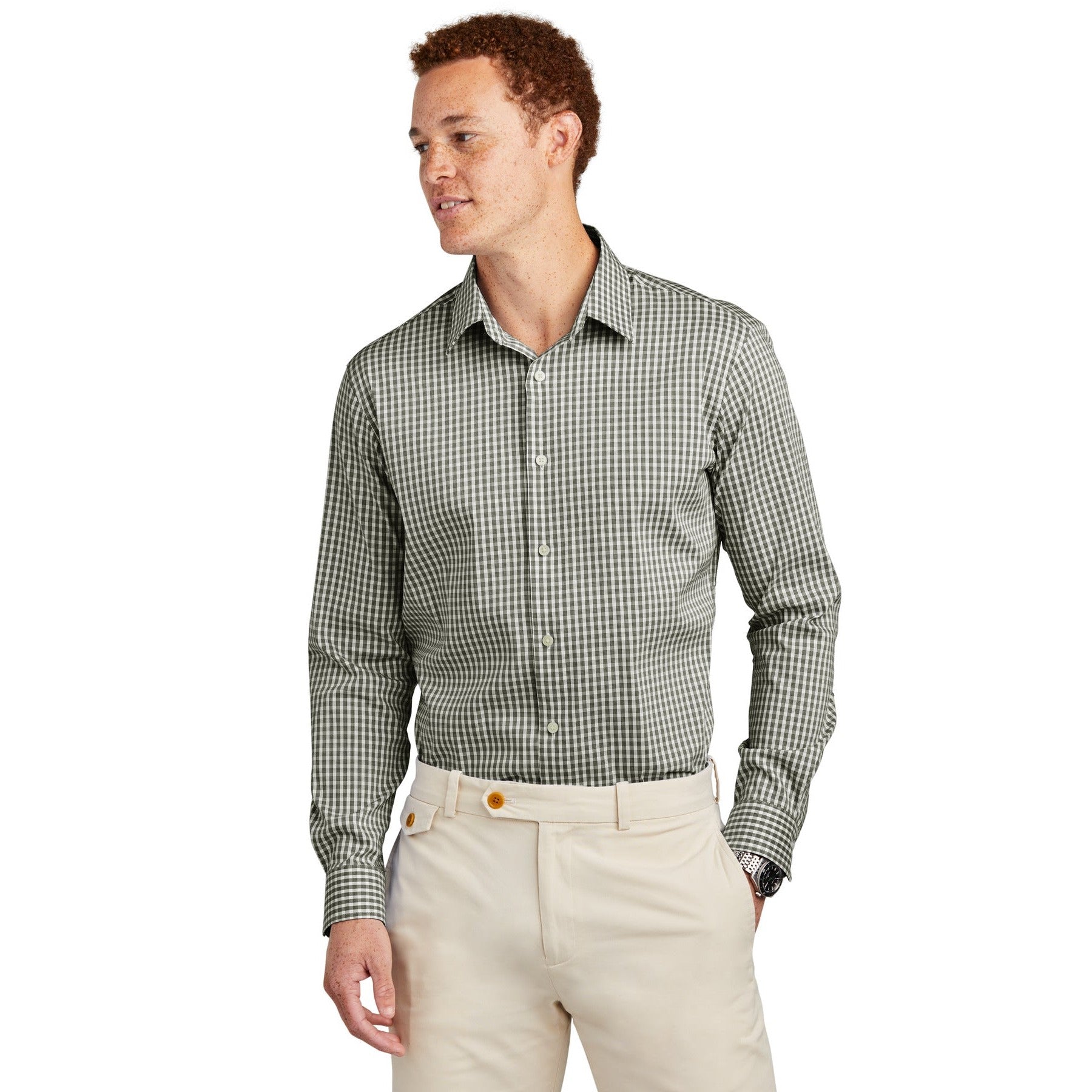 Brooks Brothers-Brooks Brothers® Tech Stretch Patterned Shirt BB18006-MedTech-3