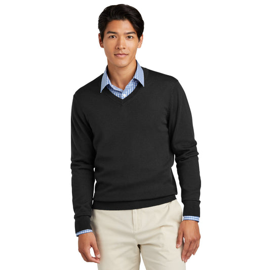 Brooks Brothers-Brooks Brothers® Washable Merino V-Neck Sweater BB18410-MedTech-1