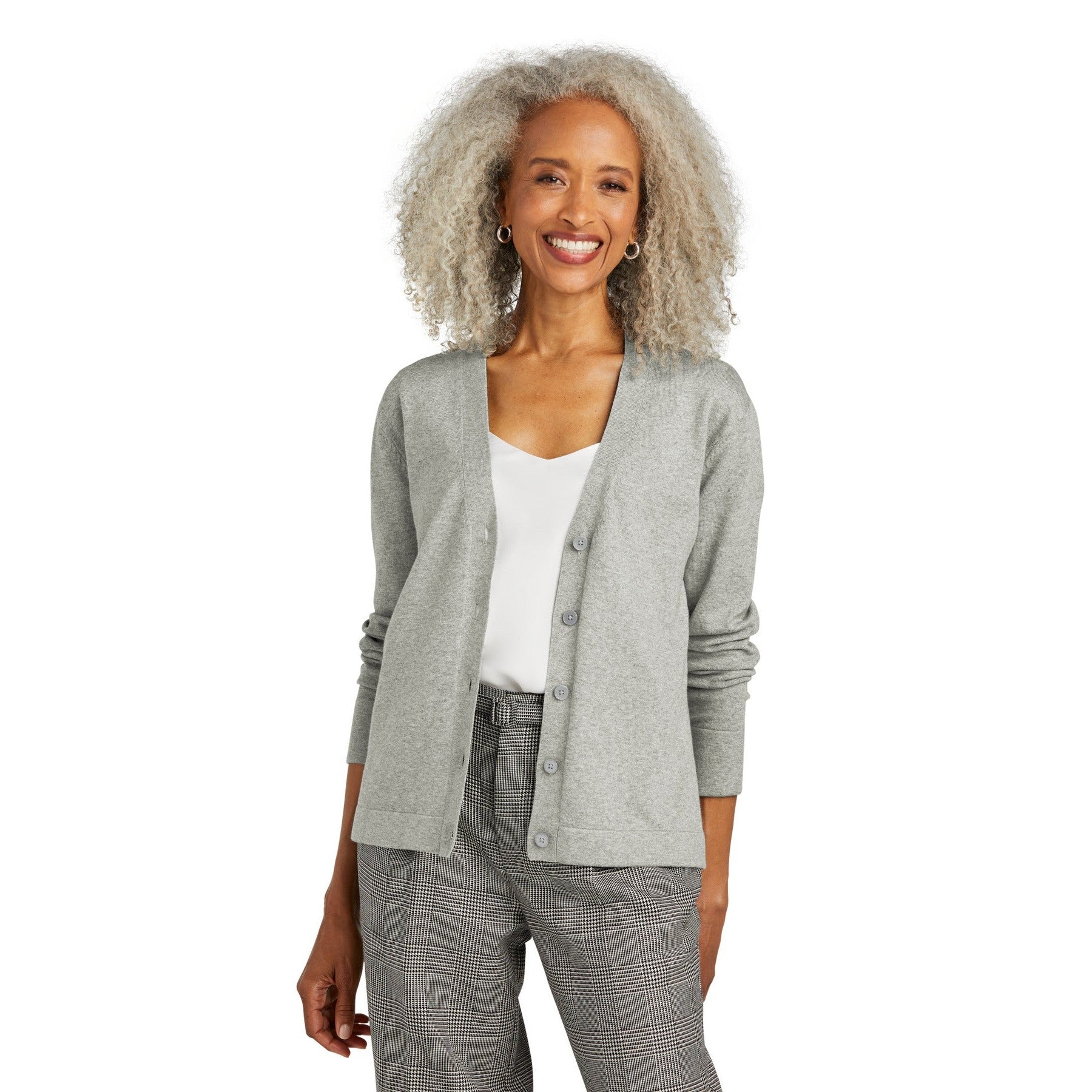Brooks Brothers-Brooks Brothers® Women's Cotton Stretch Cardigan Sweater BB18405-MedTech-2