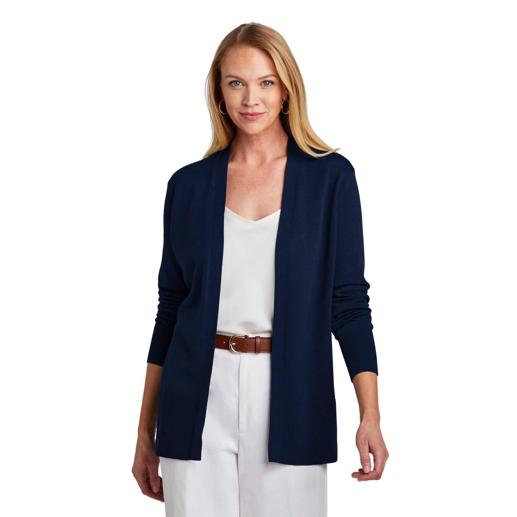 Brooks Brothers-Brooks Brothers® Women's Cotton Stretch Long Cardigan Sweater BB18403-MedTech-4