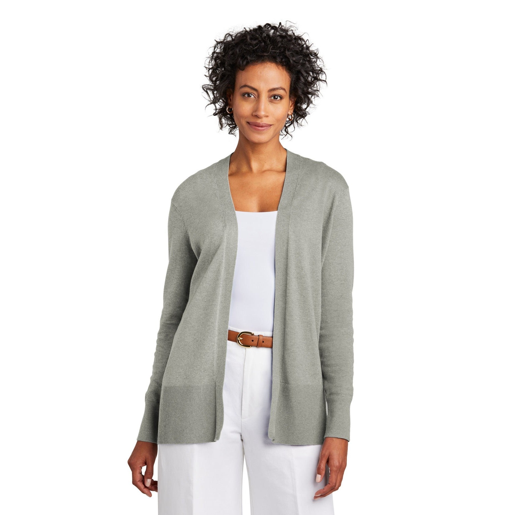 Brooks Brothers-Brooks Brothers® Women's Cotton Stretch Long Cardigan Sweater BB18403-MedTech-3