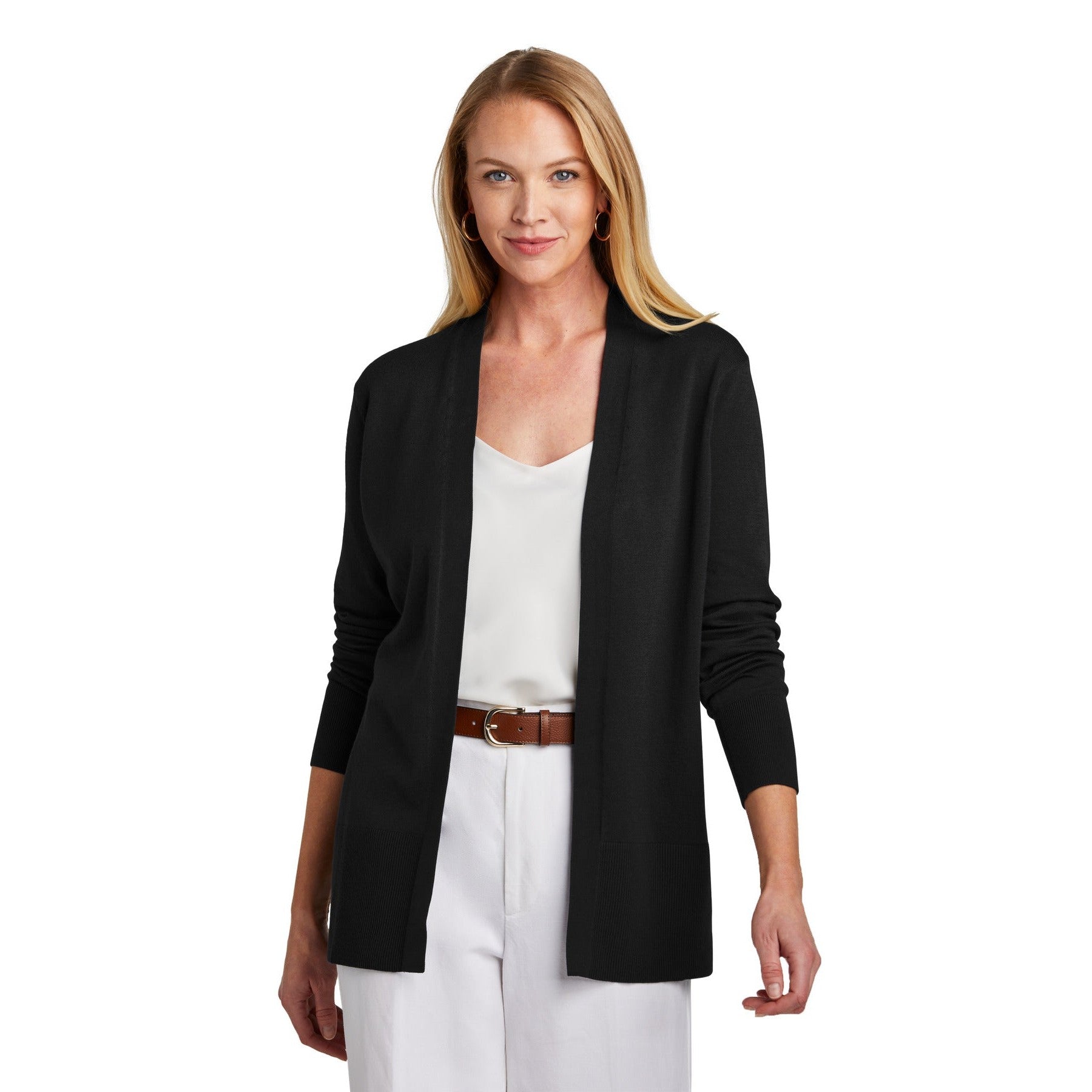 Brooks Brothers-Brooks Brothers® Women's Cotton Stretch Long Cardigan Sweater BB18403-MedTech-2