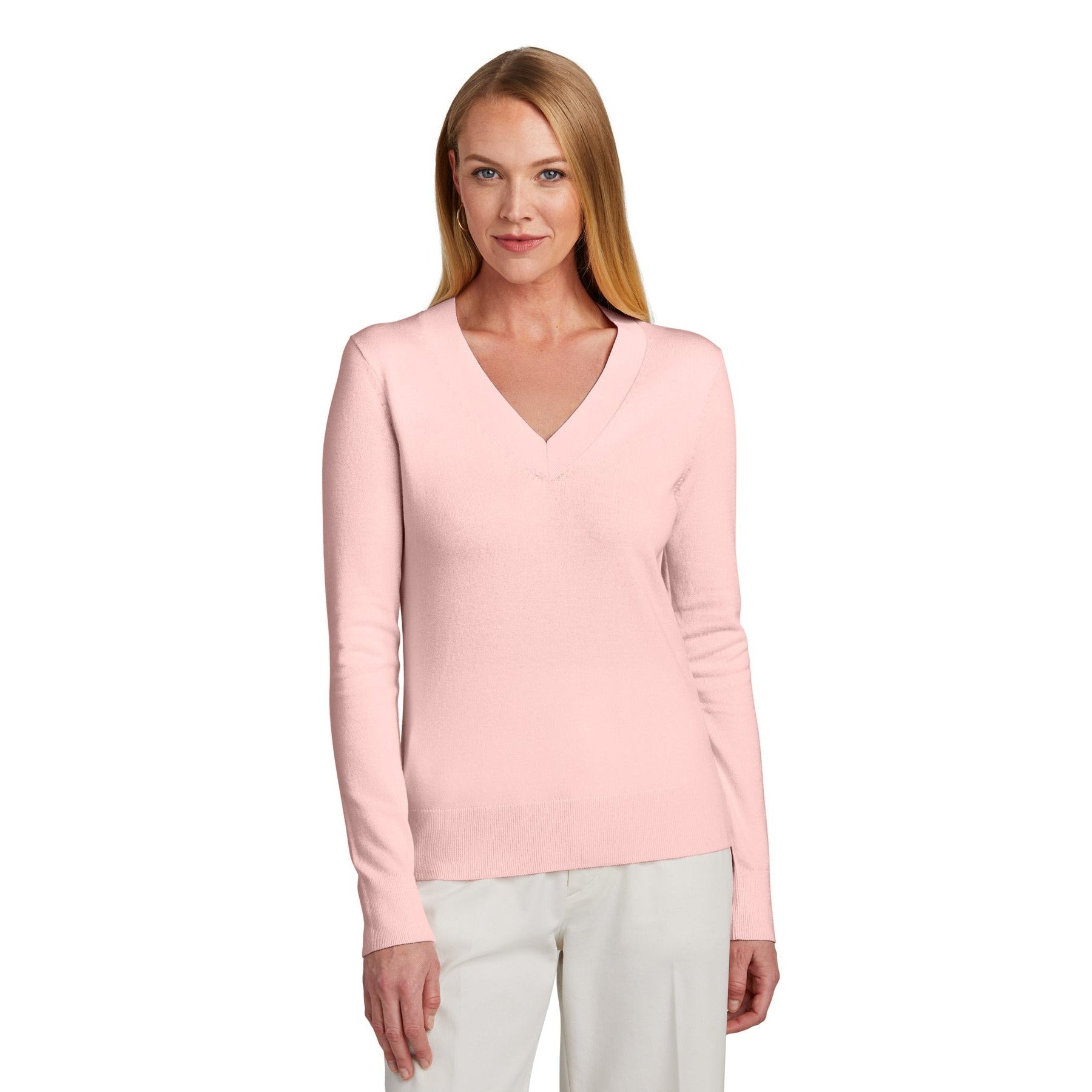 Brooks Brothers-Brooks Brothers® Women's Cotton Stretch V-Neck Sweater BB18401-MedTech-4