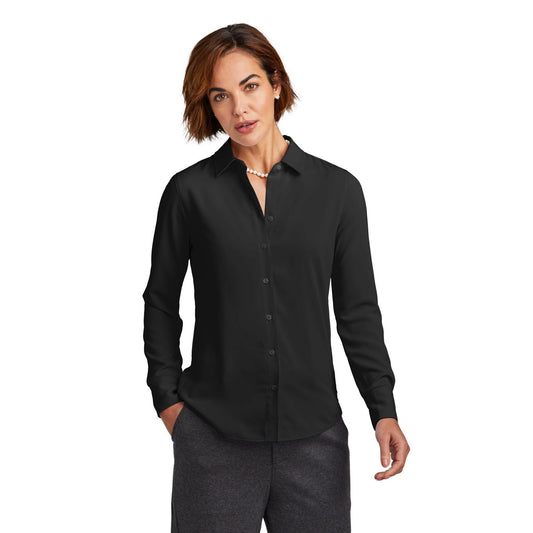 Brooks Brothers-Brooks Brothers® Women's Full-Button Satin Blouse BB18007-MedTech-1