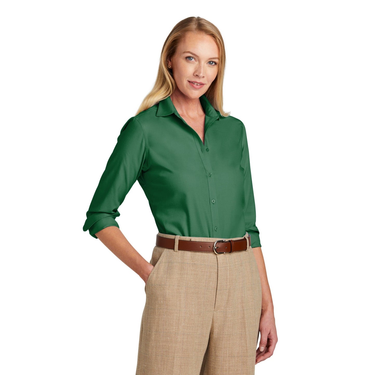 Brooks Brothers-Brooks Brothers® Women's Wrinkle-Free Stretch Nailhead Shirt BB18003-MedTech-1