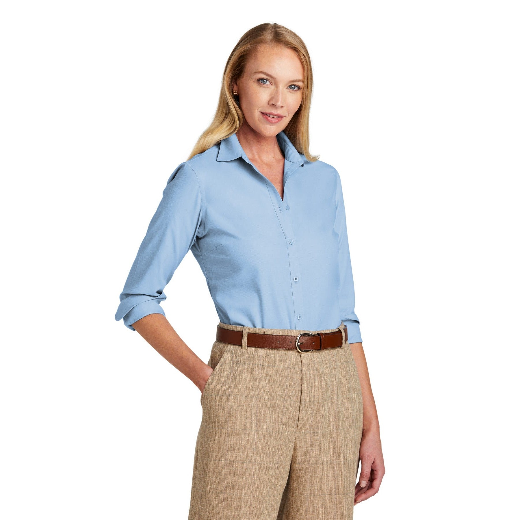 Brooks Brothers-Brooks Brothers® Women's Wrinkle-Free Stretch Nailhead Shirt BB18003-MedTech-5