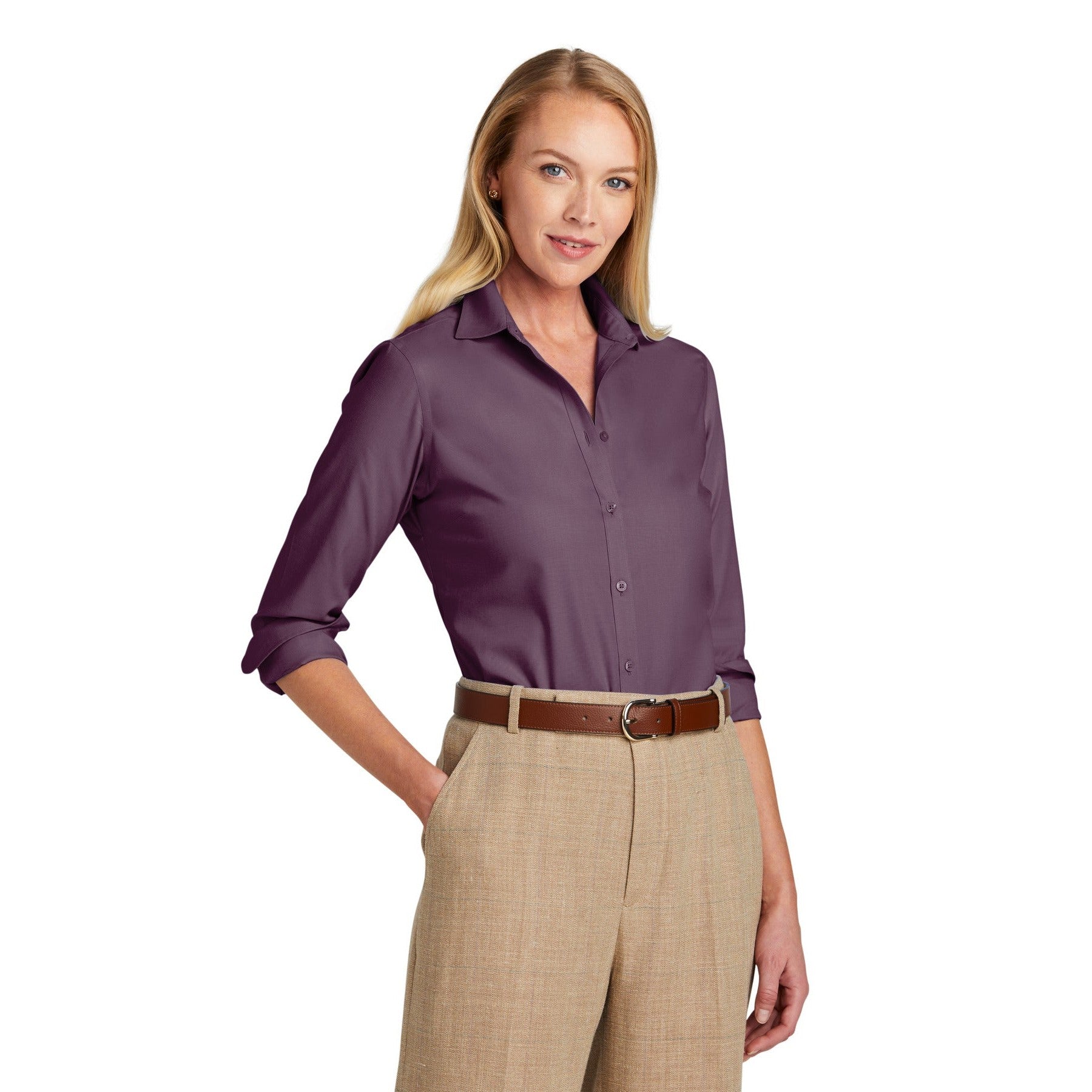Brooks Brothers-Brooks Brothers® Women's Wrinkle-Free Stretch Nailhead Shirt BB18003-MedTech-4