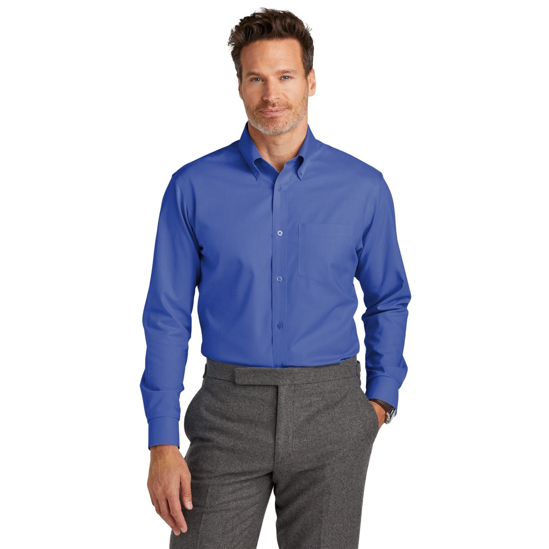 Brooks Brothers-Brooks Brothers® Wrinkle-Free Stretch Nailhead Shirt BB18002-MedTech-2