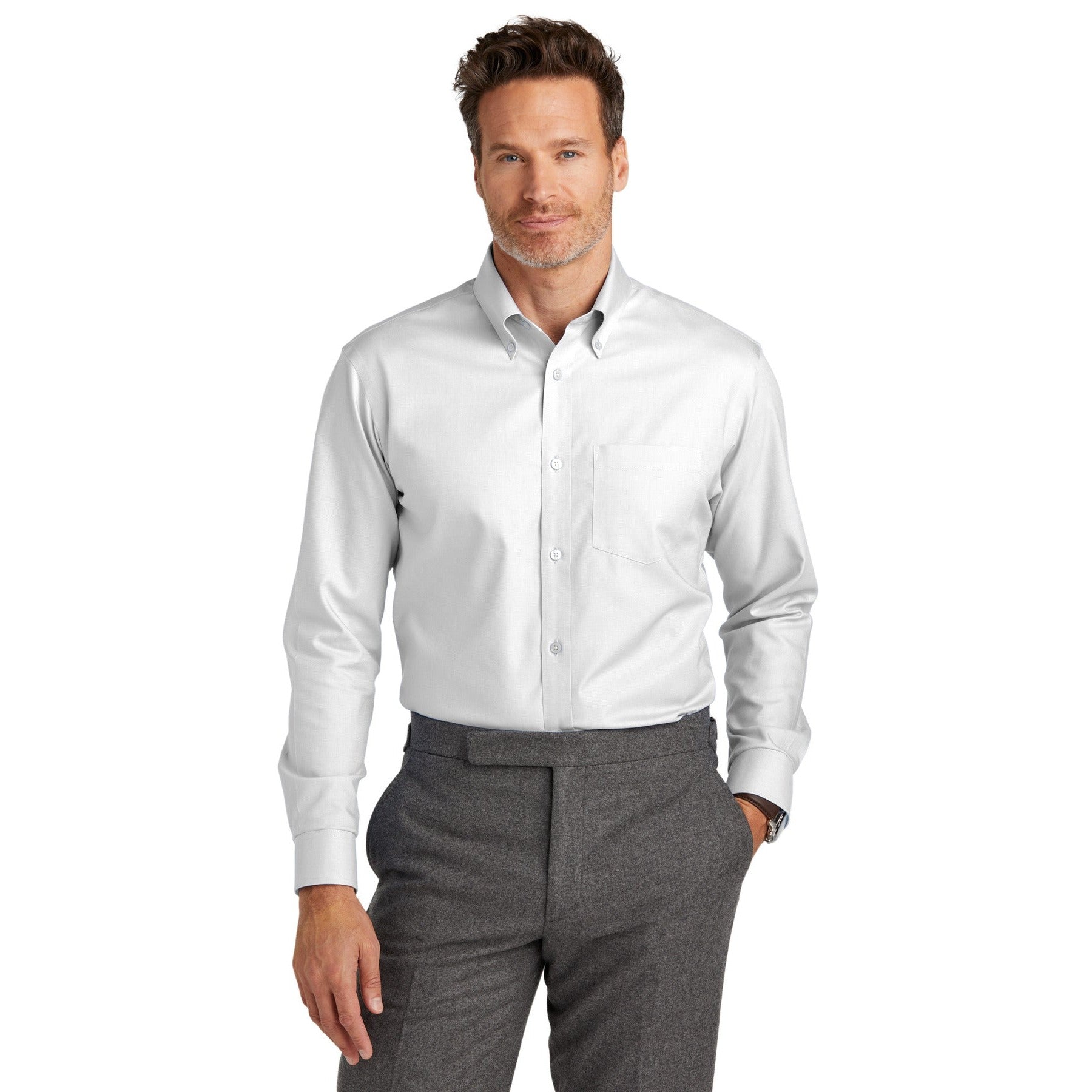 Brooks Brothers-Brooks Brothers® Wrinkle-Free Stretch Nailhead Shirt BB18002-MedTech-6