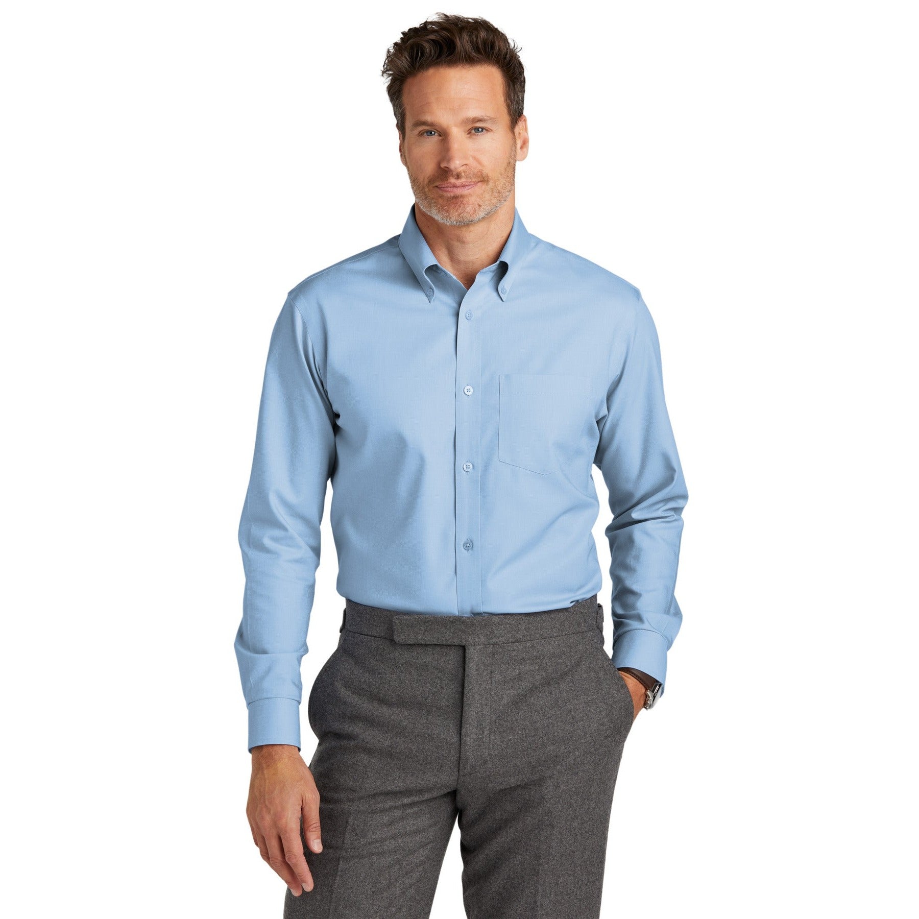 Brooks Brothers-Brooks Brothers® Wrinkle-Free Stretch Nailhead Shirt BB18002-MedTech-5