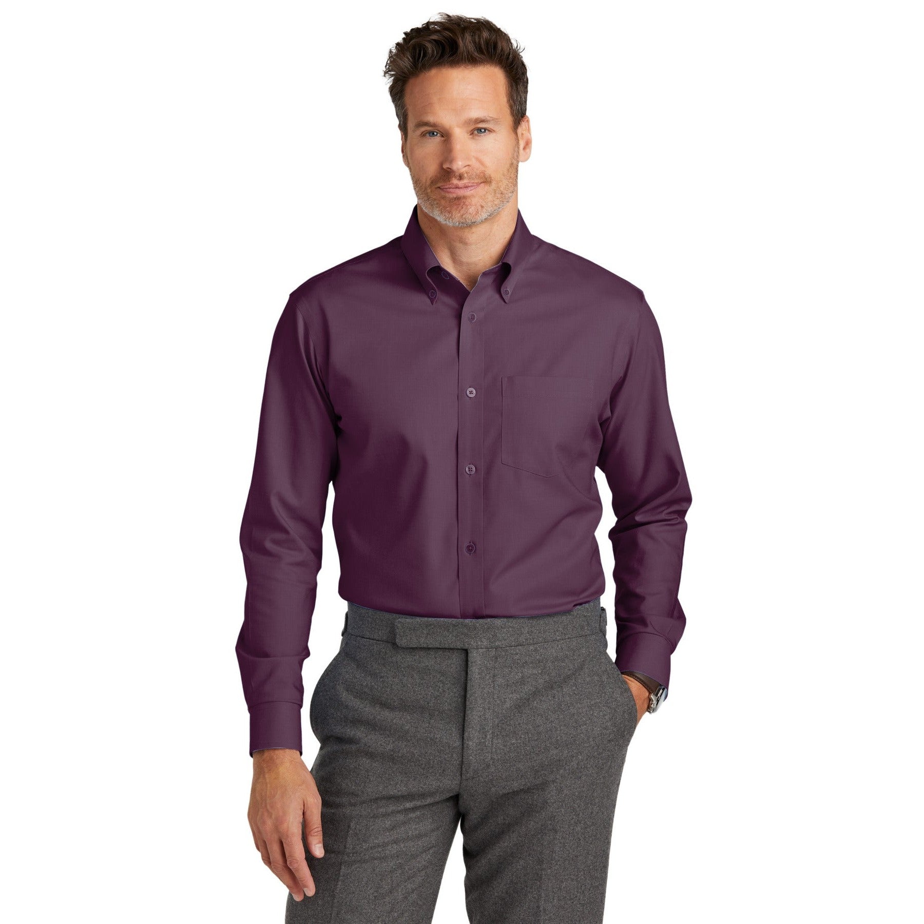 Brooks Brothers-Brooks Brothers® Wrinkle-Free Stretch Nailhead Shirt BB18002-MedTech-4
