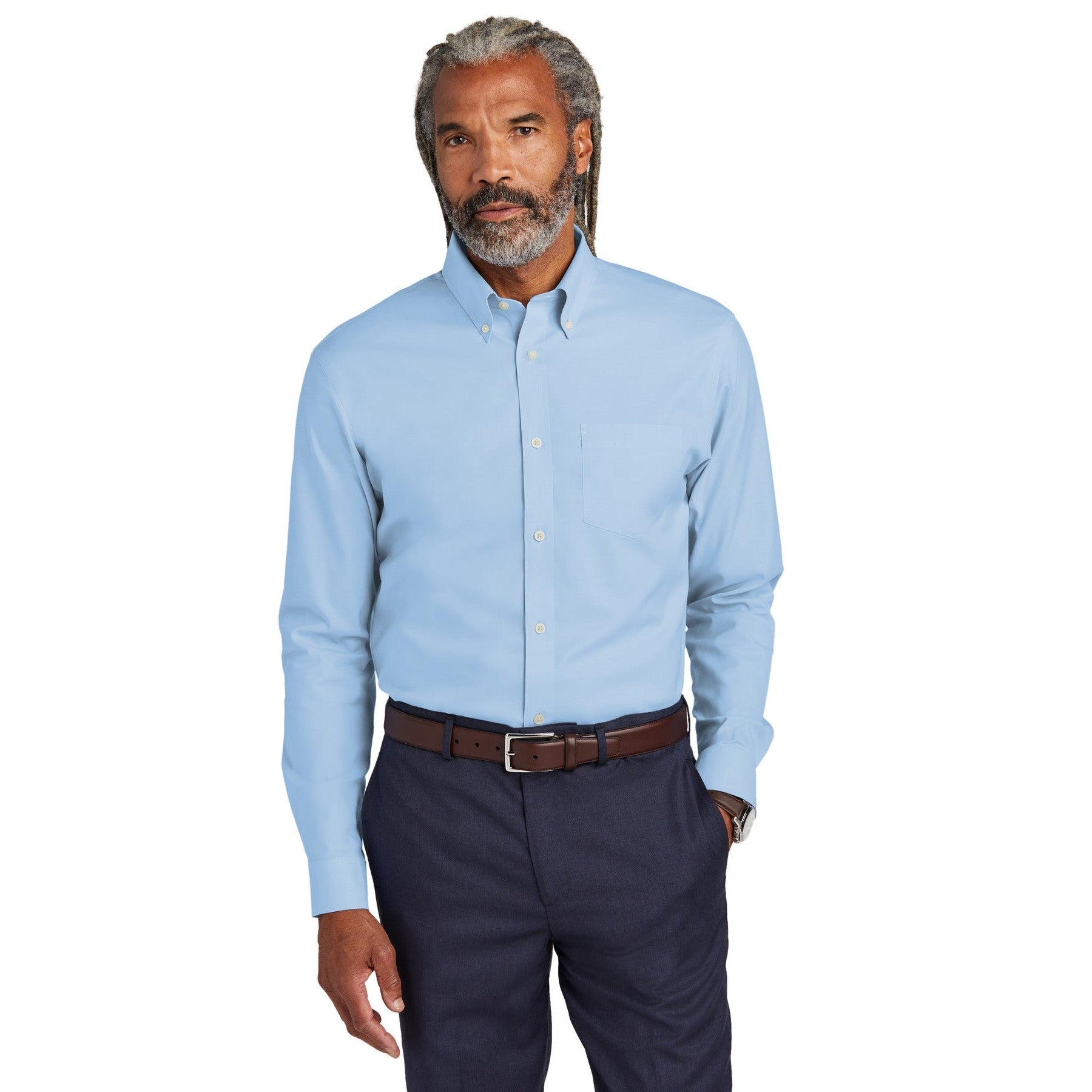 Brooks Brothers-Brooks Brothers® Wrinkle-Free Stretch Pinpoint Shirt BB18000-MedTech-3