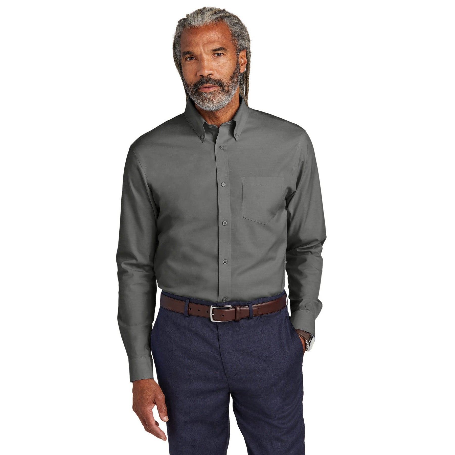 Brooks Brothers-Brooks Brothers® Wrinkle-Free Stretch Pinpoint Shirt BB18000-MedTech-2