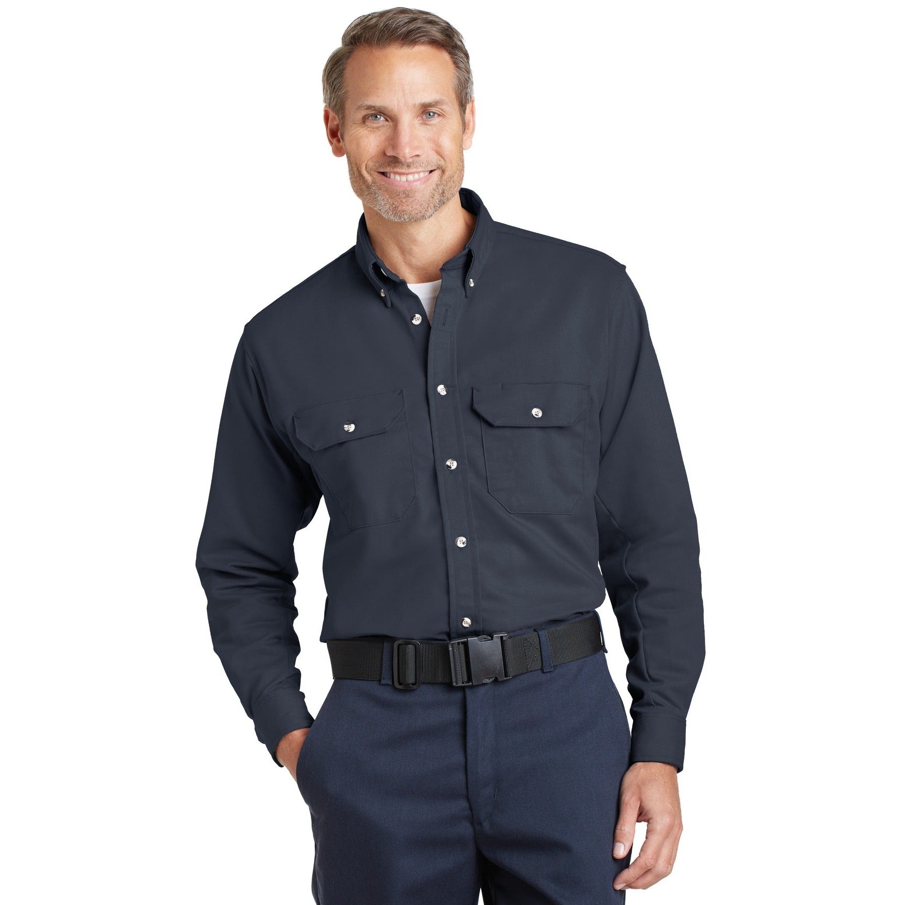 Bulwark-Bulwark® EXCEL FR® ComforTouch® Dress Uniform Shirt. SLU2-MedTech-3