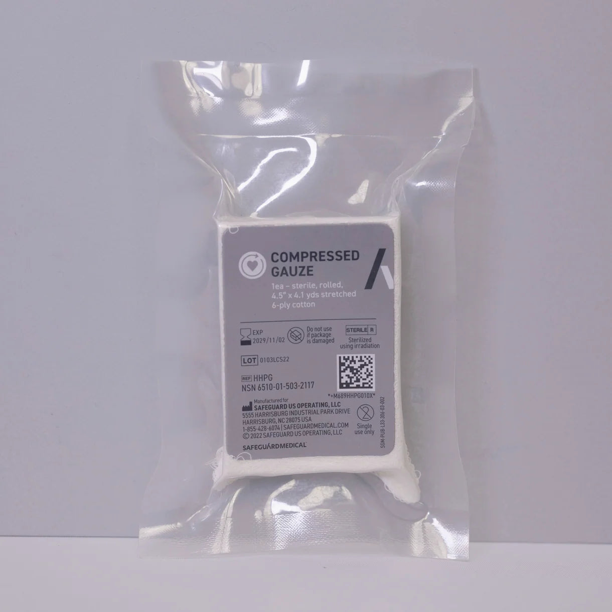 Safeguard Medical- Compressed Gauze, Rolled case of 175-Medtech- 1