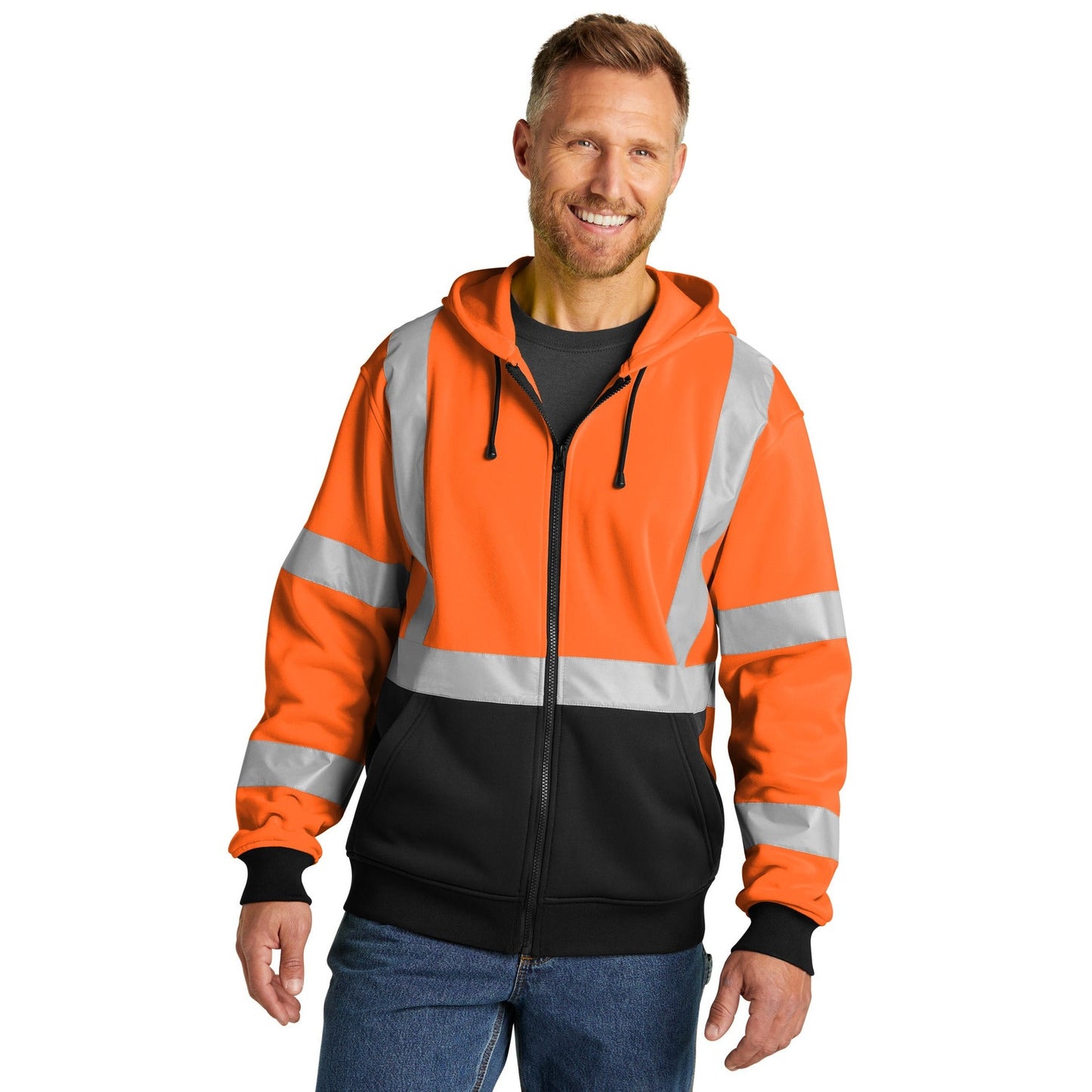 CornerStone-CornerStone® A107 Class 3 Heavy-Duty Fleece Full-Zip Hoodie CSF300-MedTech-1