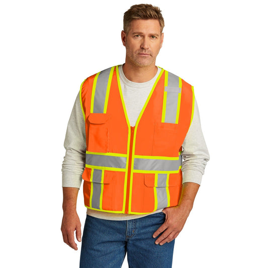 CornerStone-CornerStone ® ANSI 107 Class 2 Surveyor Zippered Two-Tone Vest. CSV105-MedTech-1