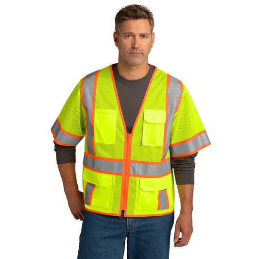 CornerStone-CornerStone ® ANSI 107 Class 3 Surveyor Mesh Zippered Two-Tone Short Sleeve Vest. CSV106-MedTech-1