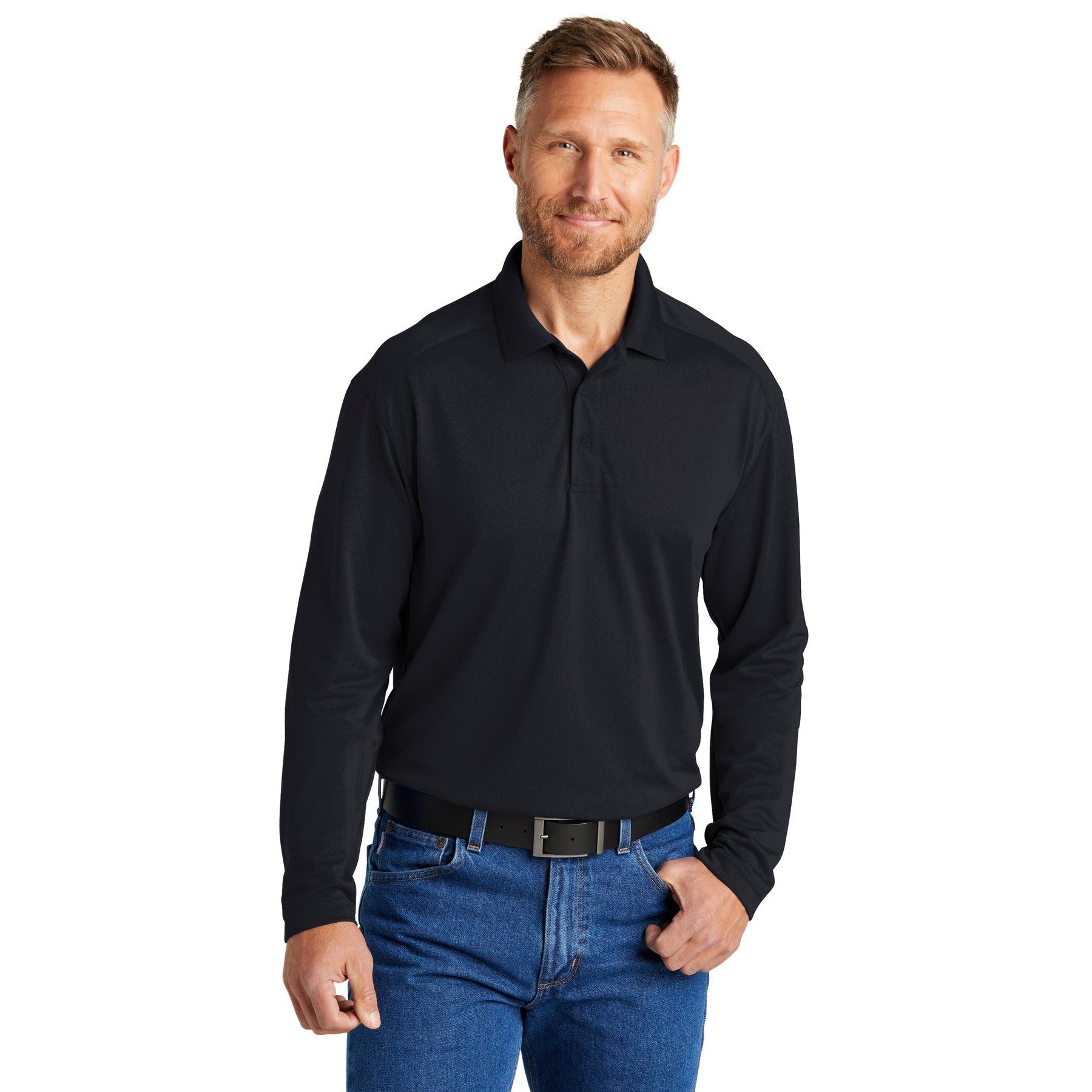 CornerStone-CornerStone® Select Lightweight Snag-Proof Long Sleeve Polo CS418LS-MedTech-3