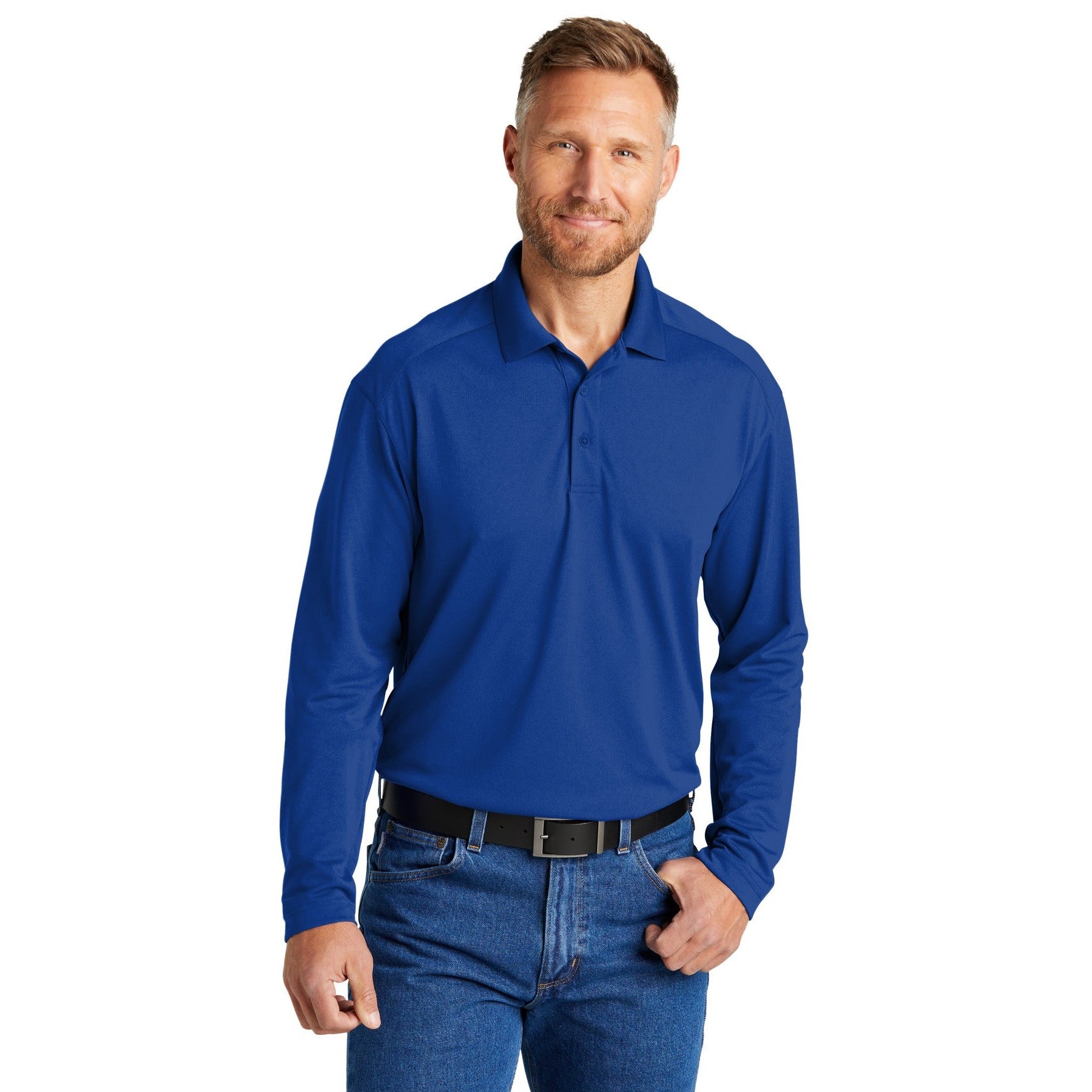 CornerStone-CornerStone® Select Lightweight Snag-Proof Long Sleeve Polo CS418LS-MedTech-4