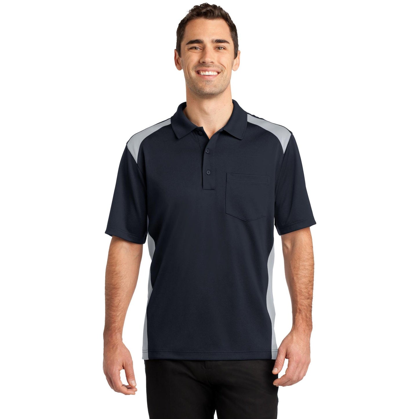 CornerStone-CornerStone® Select Snag-Proof Two Way Colorblock Pocket Polo. CS416-MedTech-6