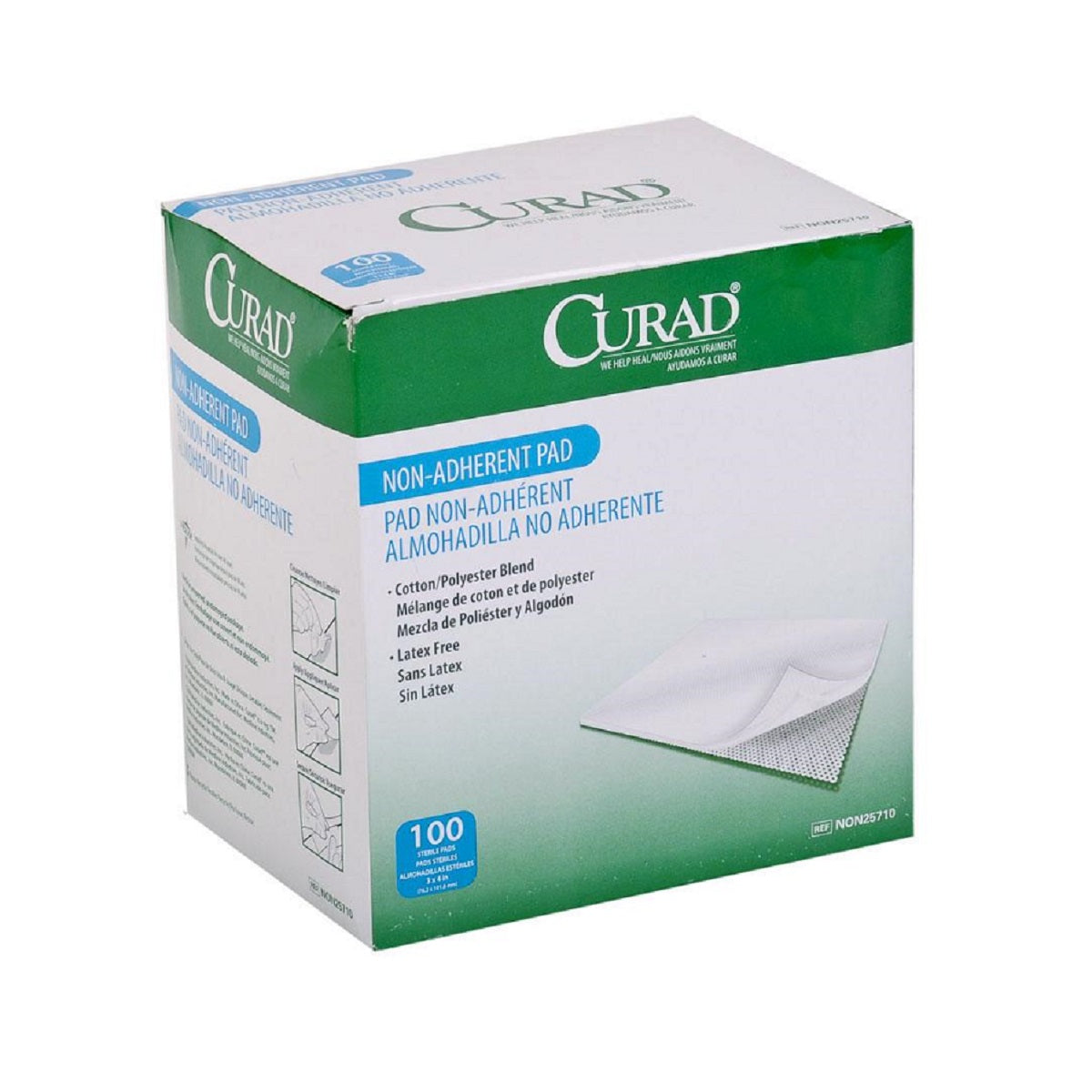 Medline-Curad Sterile Non-Adherent Pads, 100/Box-MedTech-1