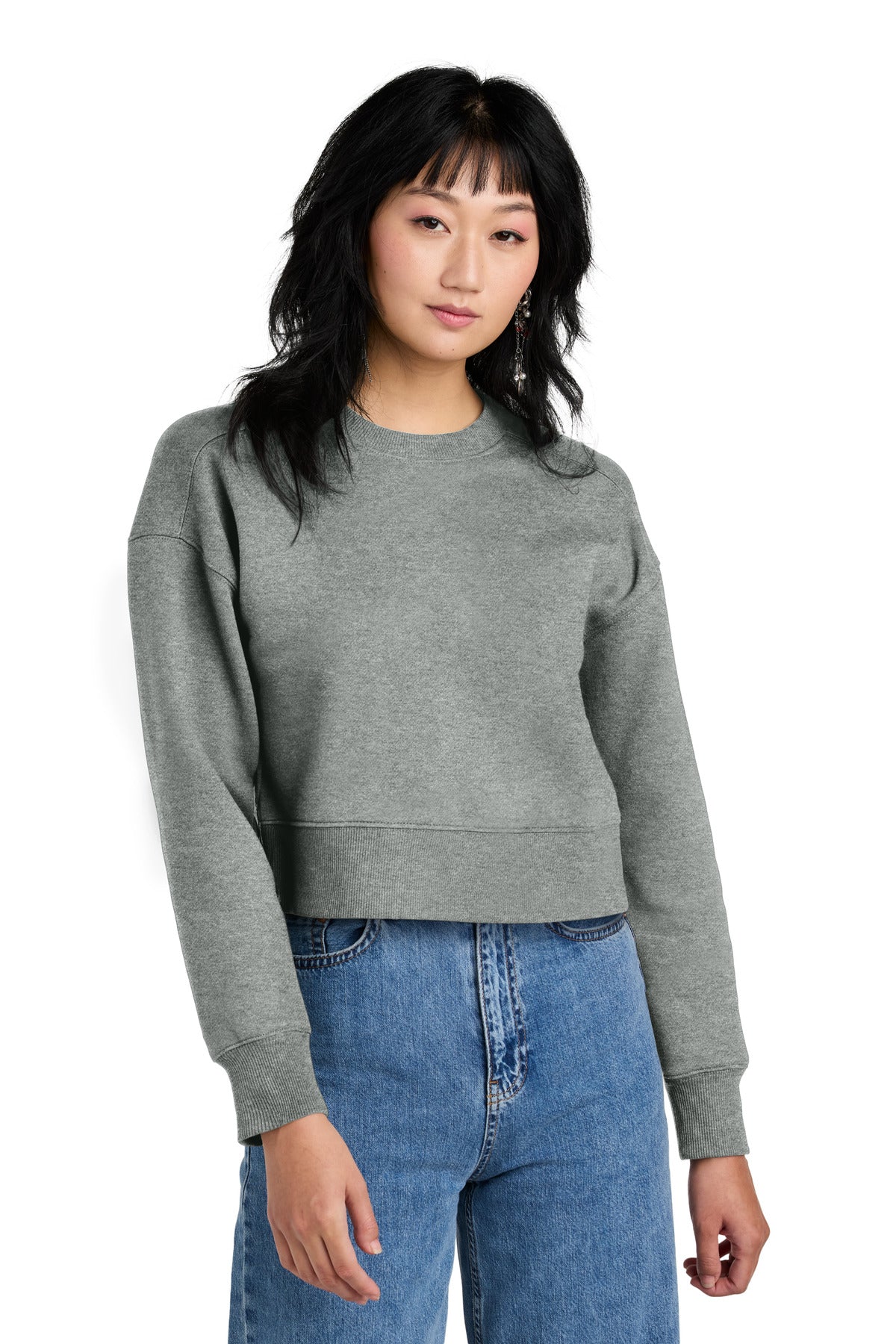 District- District ® Women's Perfect Weight ® Fleece Cropped Crew DT1105-Medtech- 5