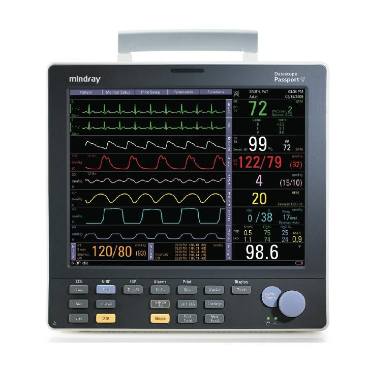 Mindray-Datascope Mindray Passport V ECG, NIBP, SPO2, TEMP, ETCO2, IBP, Recertified-MedTech-1