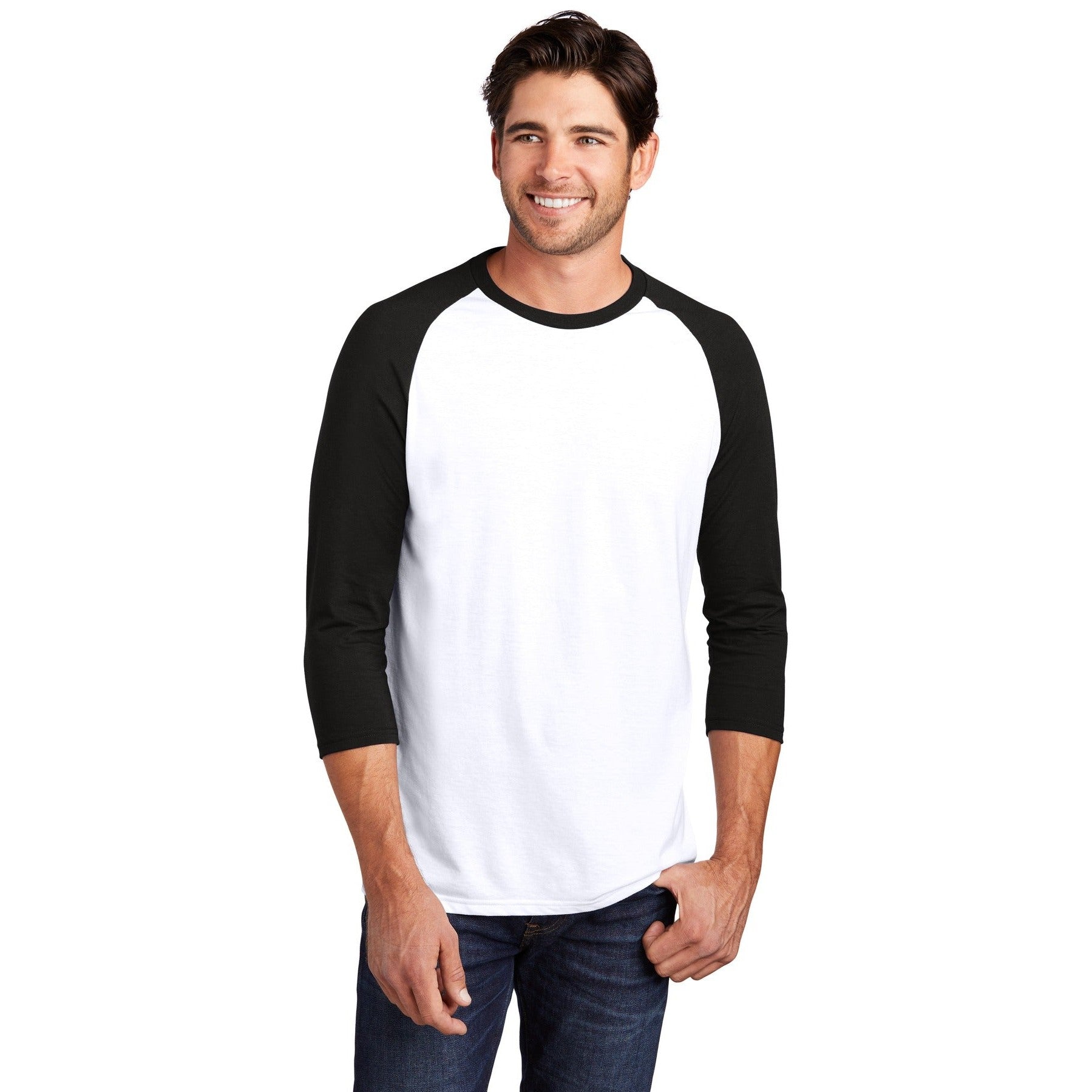District-District ® Perfect Tri® 3/4-Sleeve Raglan. DM136-MedTech-3