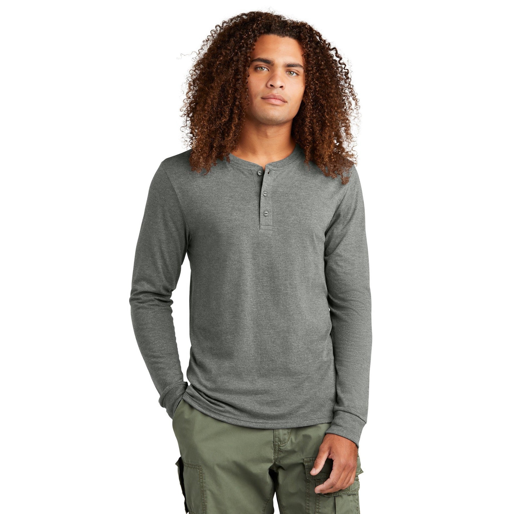 District-District® Perfect Tri® Long Sleeve Henley DT145-MedTech-2