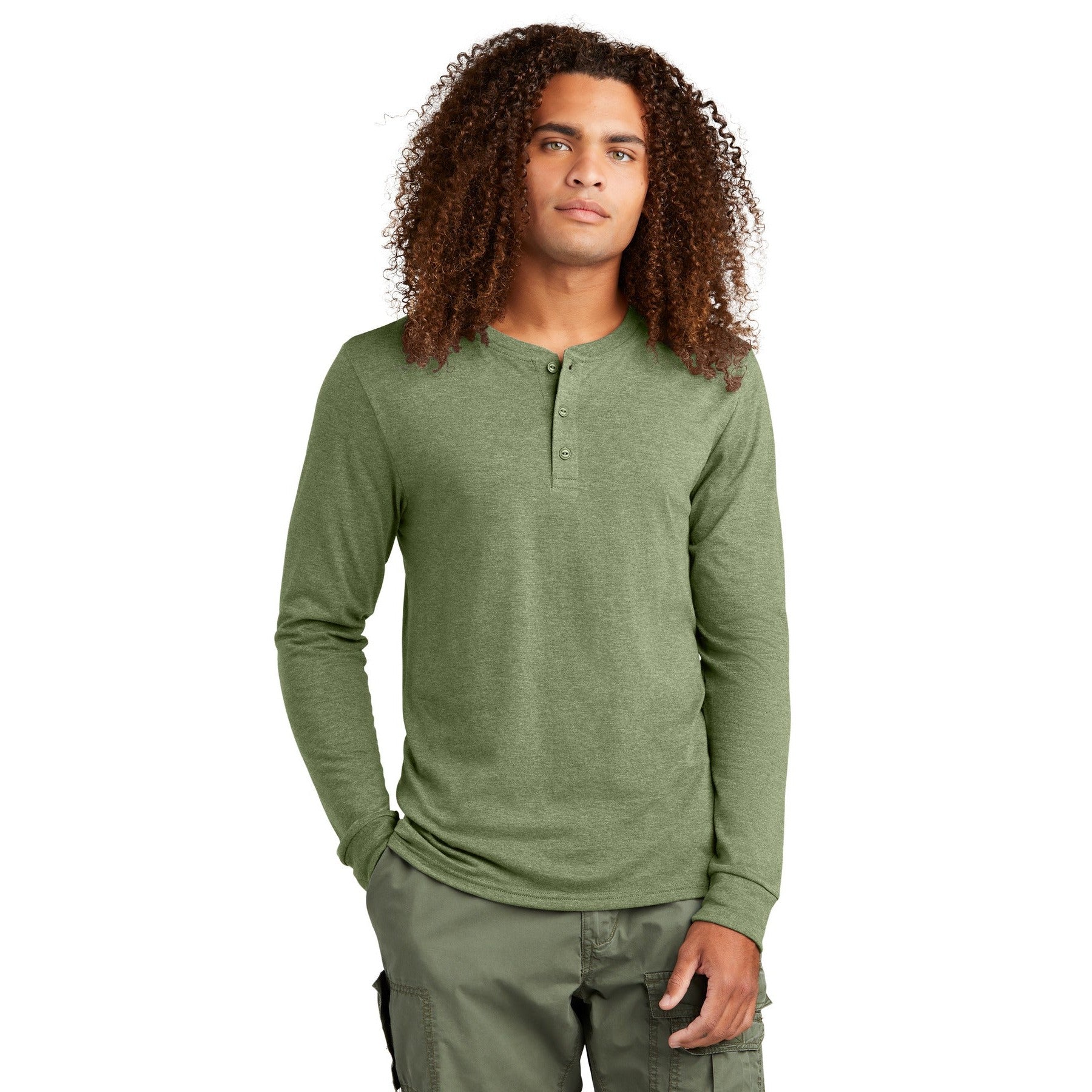District-District® Perfect Tri® Long Sleeve Henley DT145-MedTech-3