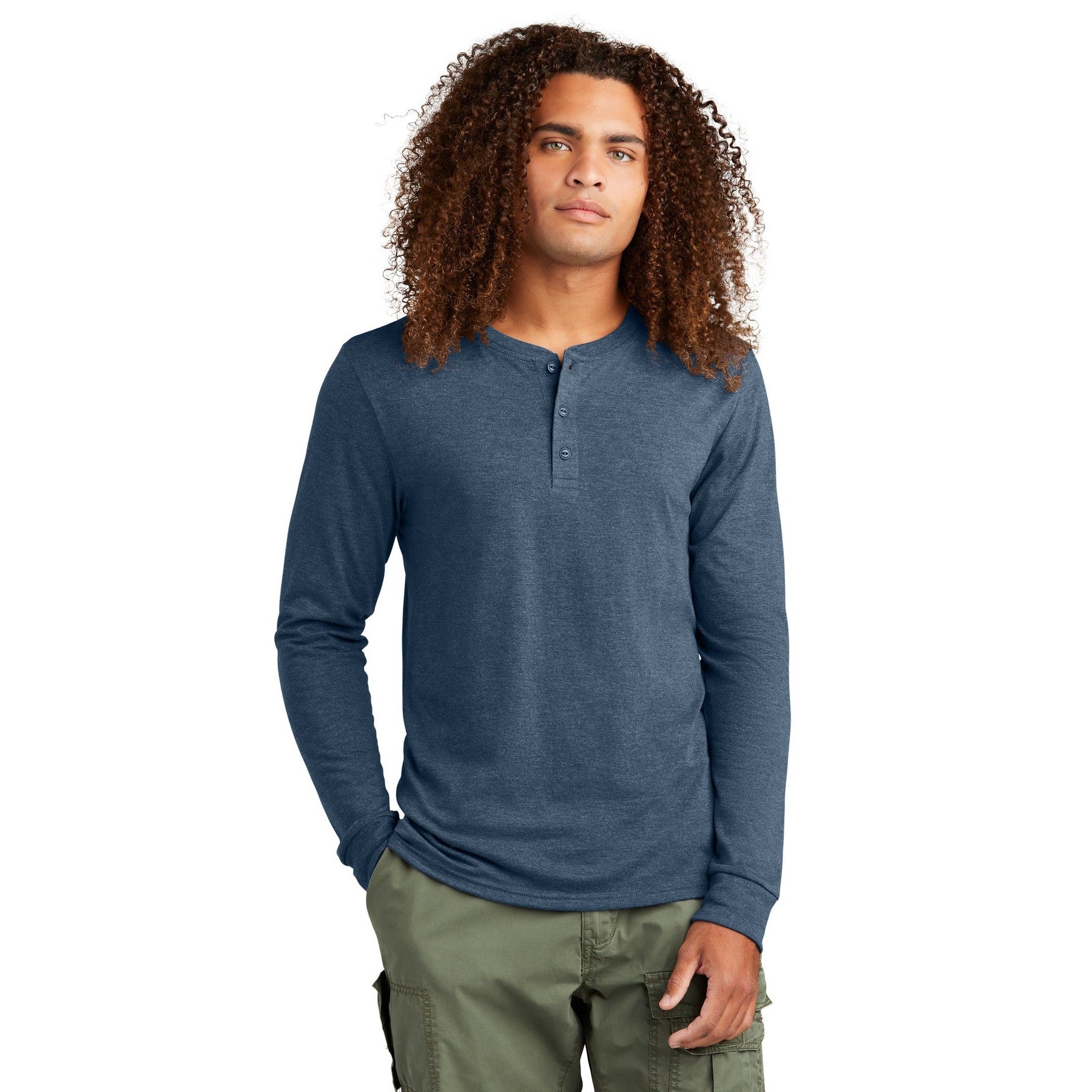 District-District® Perfect Tri® Long Sleeve Henley DT145-MedTech-5
