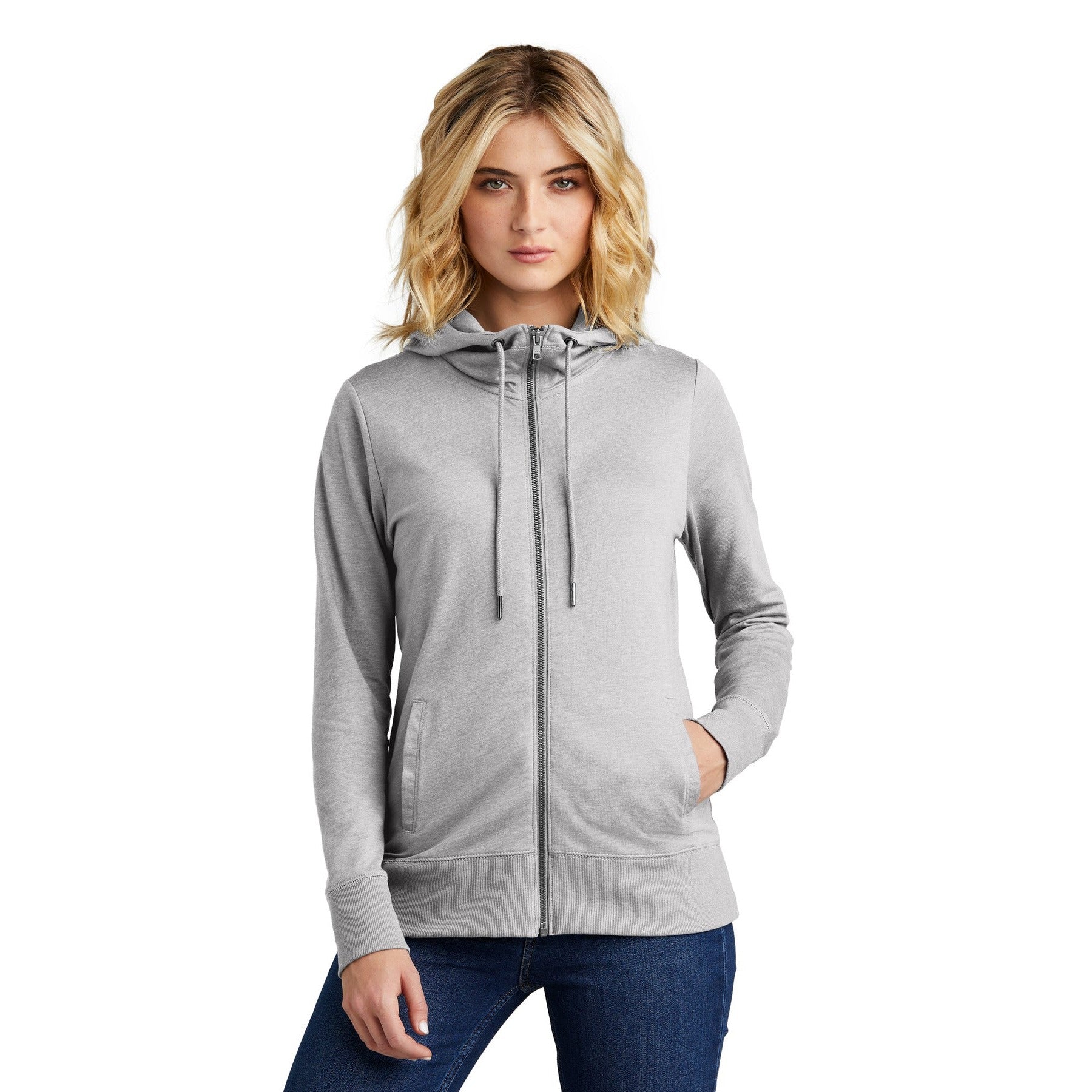 District-District® Women's Featherweight French Terry™ Full-Zip Hoodie DT673-MedTech-3