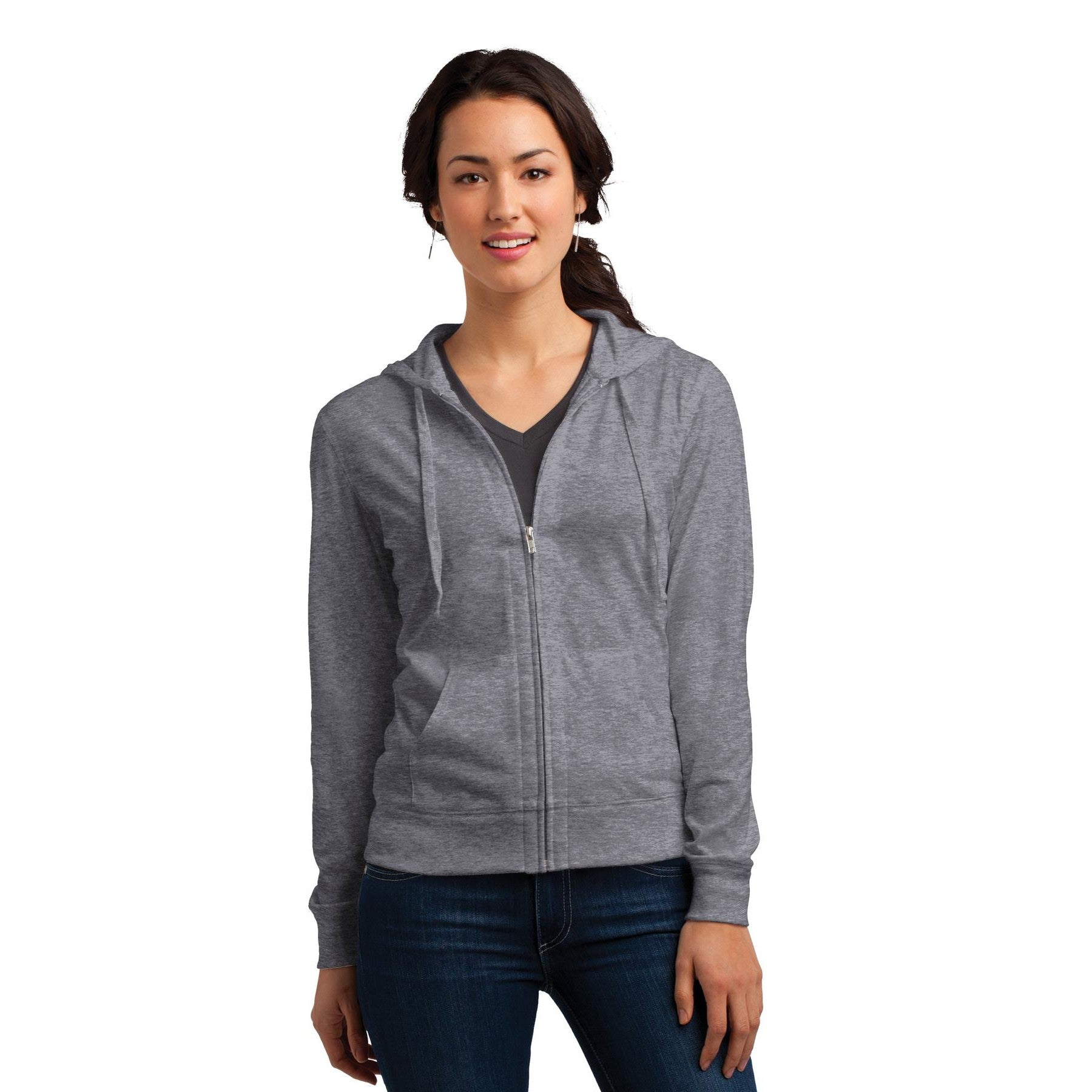 District-District® Women's Fitted Jersey Full-Zip Hoodie. DT2100-MedTech-2
