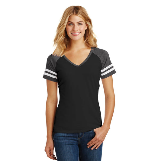 District-District ® Women's Game V-Neck Tee. DM476-MedTech-1
