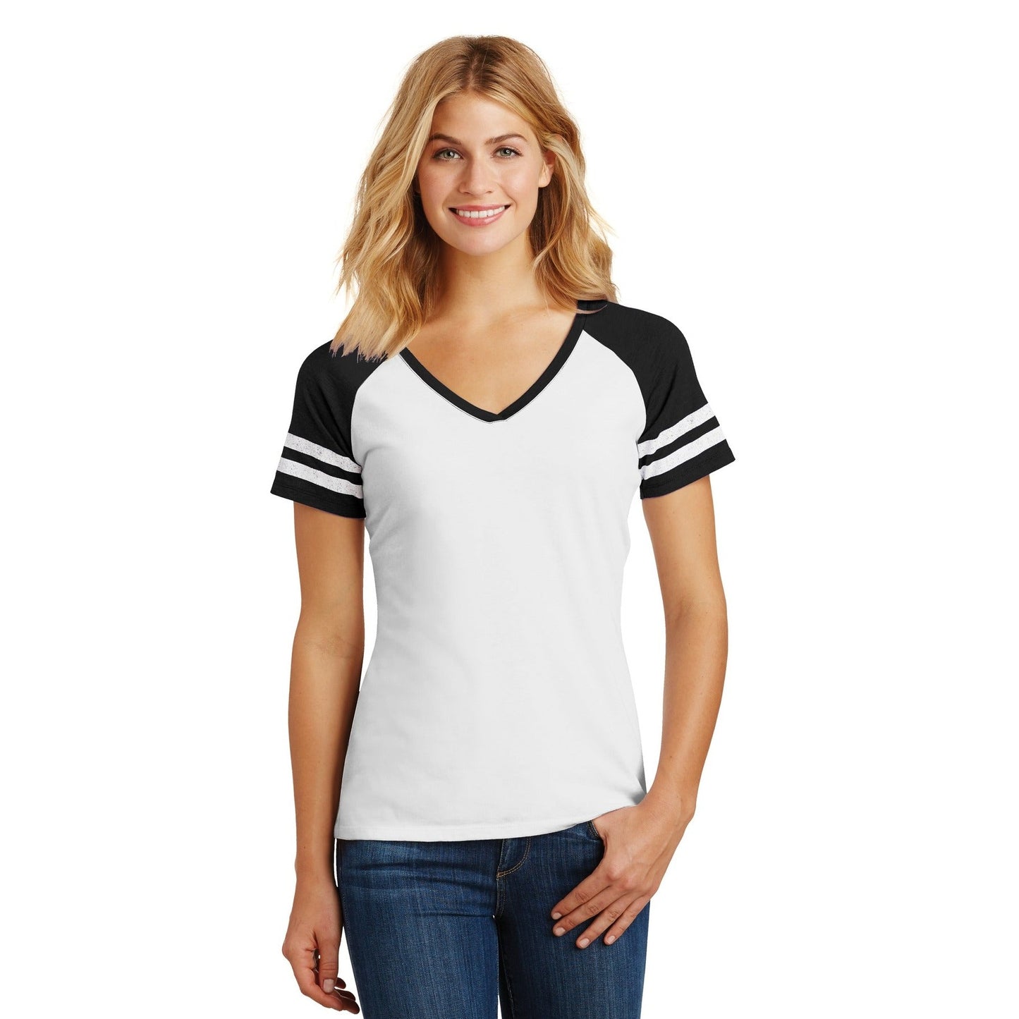 District-District ® Women's Game V-Neck Tee. DM476-MedTech-5
