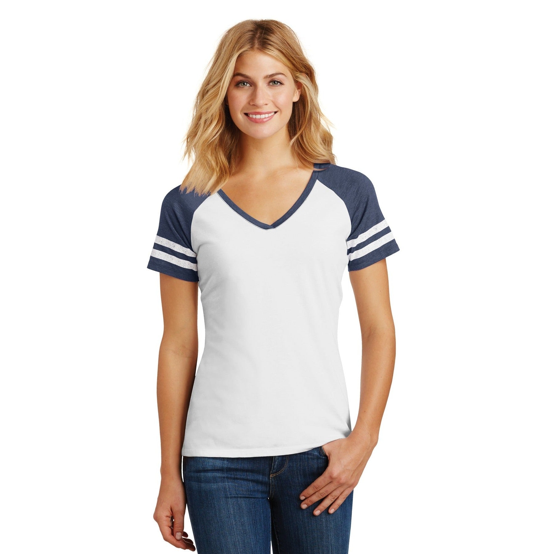 District-District ® Women's Game V-Neck Tee. DM476-MedTech-7