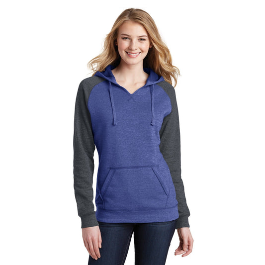 District-District® Women's Lightweight Fleece Raglan Hoodie. DT296-MedTech-1